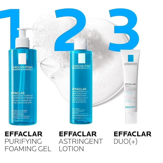La Roche-Posay Effaclar Purifying Foaming Gel Cleanser for Oily Skin,With Zinc Pidolate To Remove Excess Oil & Shine,Alcohol Free & Oil Free,Sensitive Skin Tested,(Pack of 2)