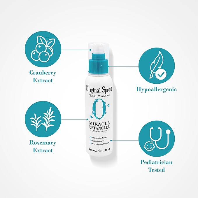 Original Sprout Miracle Detangler, Leave-In Conditioner Treatment for All Hair Types, 4 oz. Bottle