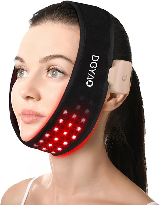 Cordless Red Light Therapy for Neck Chin Firming and V Face Lifting, Portable 8 Color Light Therapy Wrap for Hand Feet Wrist Pain Relief, Infrared Light Therapy Pad