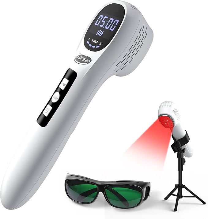 Handheld Red Light Therapy with Stand,Infrared Light Therapy Device with Timing &2 Modes,Red Light Therapy Wand for face&Body,Cold Therapy Machine for Wrists Knees Joints(5 * 808nm+12 * 650nm)