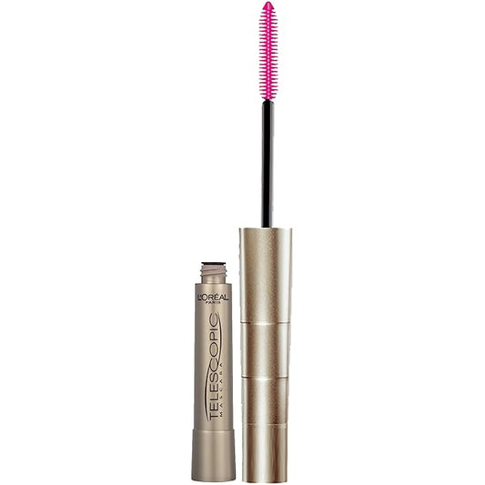 L’Oreal Paris Makeup Original Telescopic Mascara, Separating Mascara Volume and Length Formula, Washable, Black, 0.27 Fl Oz., 1 Count