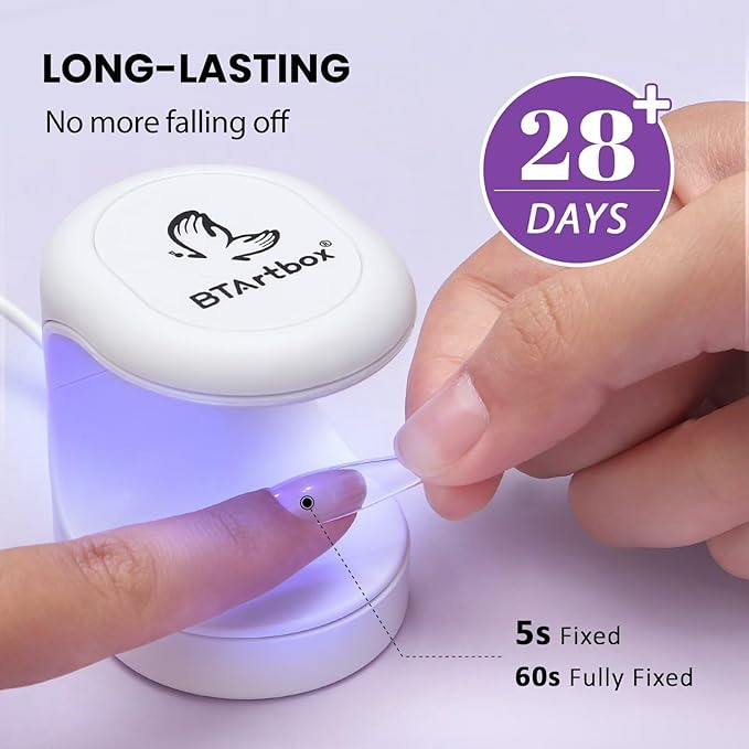 BTArtboxnails 30g Solid Nail Gel for Nail Tips, Upgrade Gl ue Gel for Fake Nails Cure Needed, Long Lasting Strong Adhesion Nail Gl ue Gel