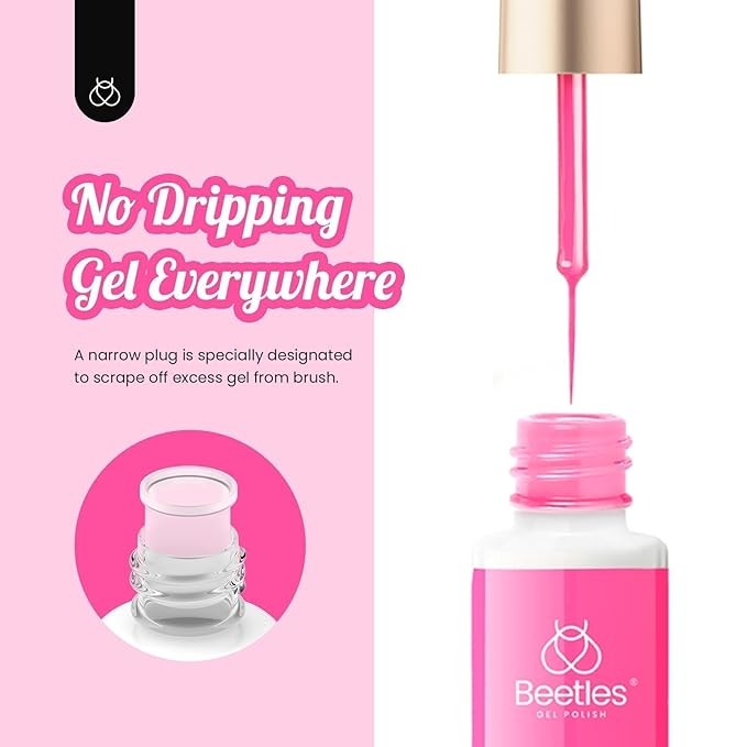 beetles 6 Colors Nail Art Gel Liner White Pink Summer Blue Red Gel Nail Polish Painted Soak Off Uv Lamp Art Nails for Thin French Line Nails Drawing Stripe DIY Manicure Gifts for Women