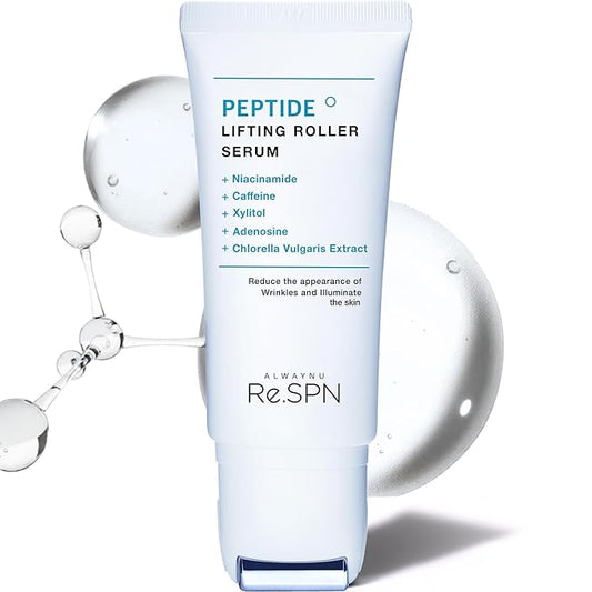 Re.SPN Peptide Lifting Roller Serum – For Wrinkles, Lifting & Pore Tightening on Face & Neck with Gua Sha Applicator, Vegan, Anti-wrinkle Peptide, Niacinamide, K-Beauty (1.69 fl oz)