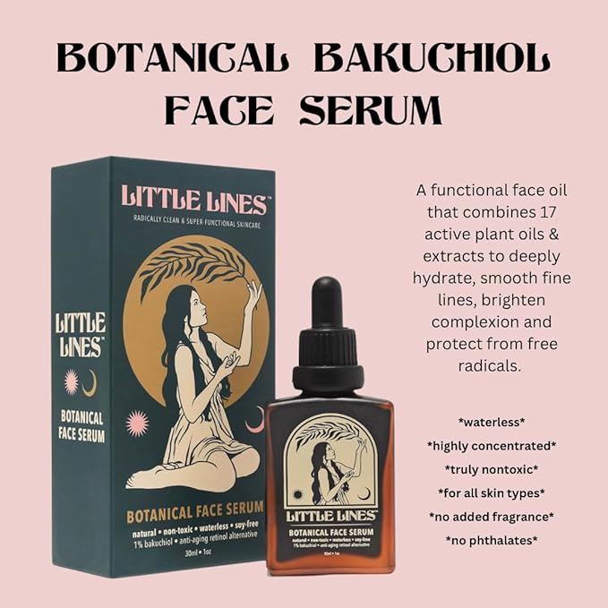 Botanical Bakuchiol Face Oil Serum | Holistic Retinol Alternative | Waterless blend of 17 botanicals | Anti-Aging Natural Skin Care For Fine Lines & Wrinkles | Hydrating & Brightening