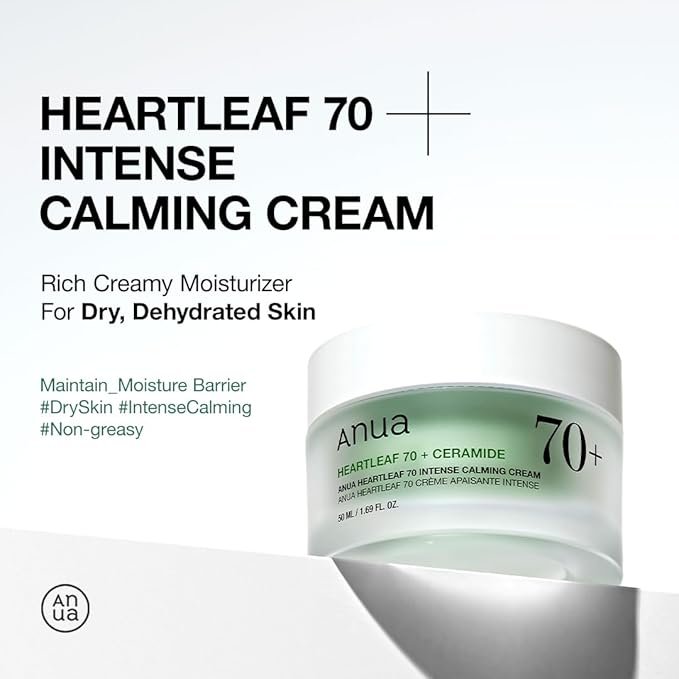 Anua Gentle Moisture Duo: Heartleaf 77 pH 5.5 Soothing Toner & Heartleaf 70 Intense Calming Cream for skin barrier repair, hyaluronic acid, panthenol for facial moisturizer, Vegan, Korean Skincare set
