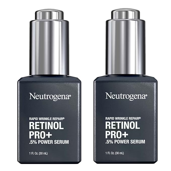 Neutrogena Rapid Wrinkle Repair Retinol Power Facial Serum Age Perfect Midnight Serum Pro+ .5% - 1oz 30ml - (2-Pack Anti Aging Serum 2oz)