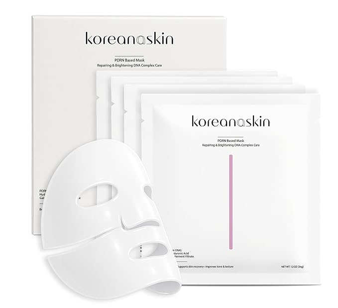 K-Beauty PDRN DNA Complex Hydrogel Sheet Mask – Korean Regenerative Salmon DNA & Multi-Weight Hyaluronic Acid for Anti-Aging, Firming, Brightening, Deep Hydration – Box of 4