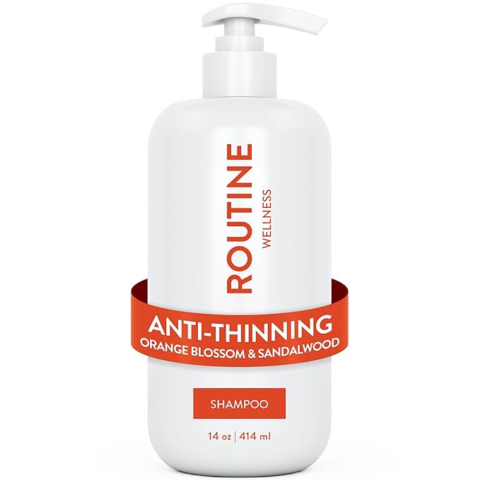 Routine Wellness Anti-Thinning Volumizing Shampoo for Thinning Hair & Hair Loss - Grow Your Confidence with Biotin & DHT Blockers - 14 oz Shampoo - Orange Blossom & Sandalwood
