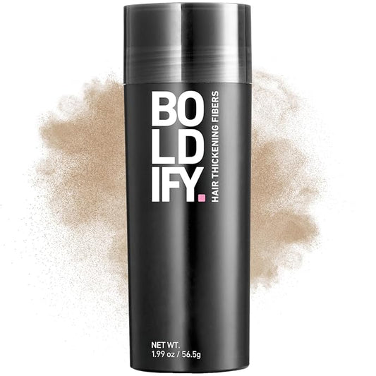 BOLDIFY Hair Fibers (56.5g) - Fill In Thinning and Fine Hair for an Instantly Fuller, Thicker Look - 14 Shades for Women & Men - Medium Blonde