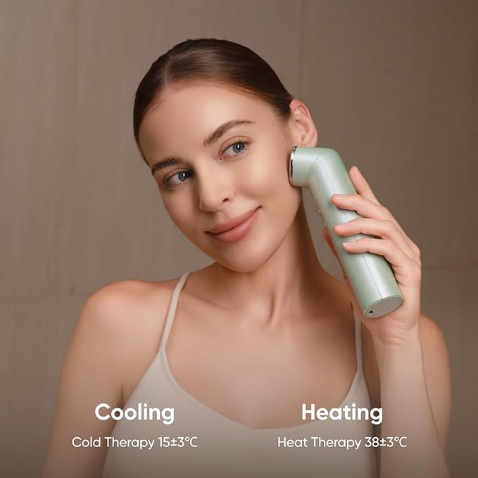 Nanoleaf FDA-Cleared 6-in-1 Light Therapy Wand for Face & Neck, Facial Massager with Red & Blue Light, Vibration, Heat & Cooling, Light Therapy Device for Anti-Aging & Acne