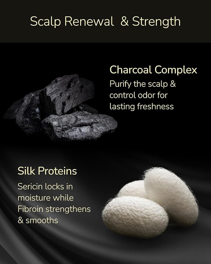 Shampoo & Conditioner Set, Clarifying & Moisturizing for Dry, Itchy Scalp & Damaged Hair, Color-Safe, Sulfate & Paraben Free Shampoo & Conditioner for Women & Men, Black (8.5 fl oz Each)