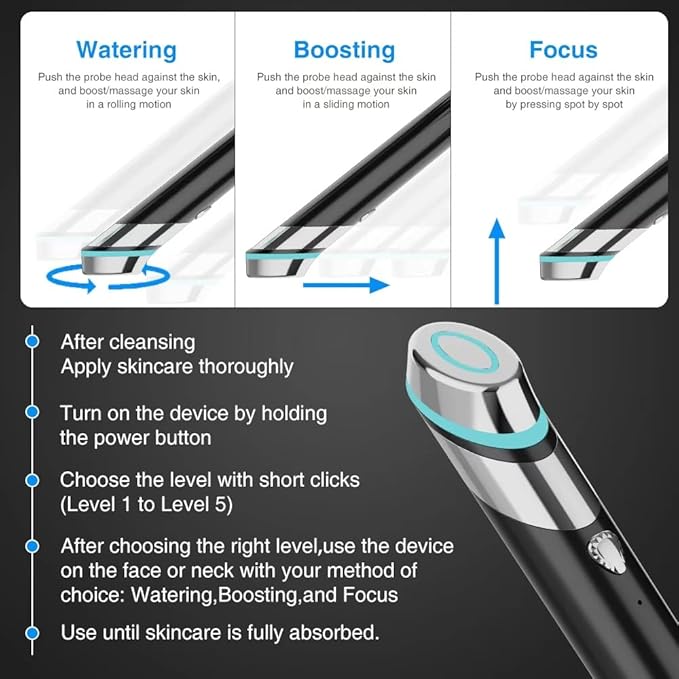 Upgraded Facial Device - All-in-1 LED Therapy Tool for Wrinkle Reduction & Skin Firming | at-Home Anti-Aging Care for Glowing, Hydrated Skin | Portable Microcurrent Facial Massager for All Skin Types