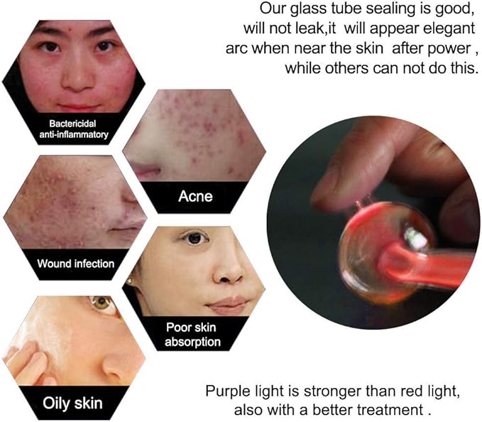 Meifuly High F Rrequency Wand Portable Machine, Portable Handheld High F requency Wand Machine with 7 Different Tubes (Multi-Colored)