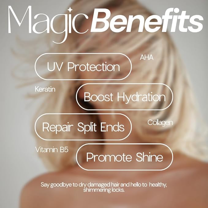 Simply Smooth Xtend Keratin Reparative Magic Potion Original Leave In Conditioner Detangler & Heat Protection Styling Spray Repair & Reduce Breakage Color Safe & Sodium Chloride Free 4 Oz.