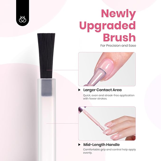 Beetles Jelly Gel Nail Polish Set - 6 Colors 15ML Full Size Hema Free Nude Pink Brown Milky White Sheer Gel Polish Kit Translucent Effect Soak Off UV Colorful Bottle Gel Gift for Women