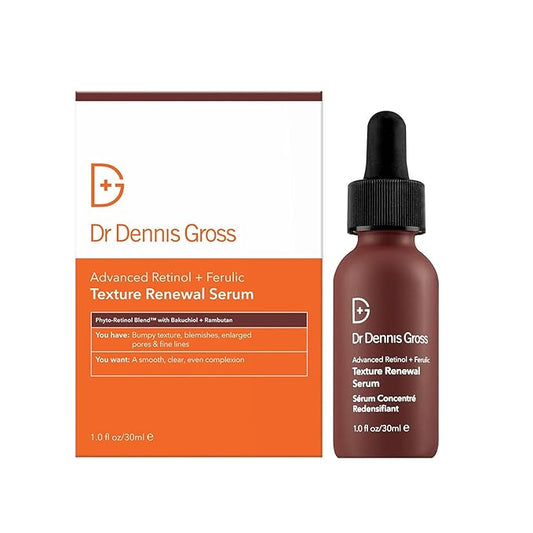 Dr. Dennis Gross Advanced Retinol + Ferulic Texture Renewal Serum – Anti-Aging Formula to Smooth Texture, Boost Radiance, and Minimize Fine Lines & Wrinkles, 1 oz