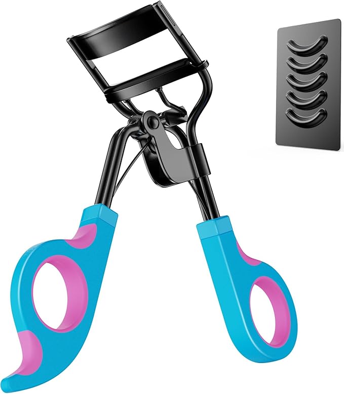 Kaasage Eyelash Curler with Pads, Lash Curler with 5 Extra Silicone Replacement Pads, Achieve Perfect Curls in 5 Seconds