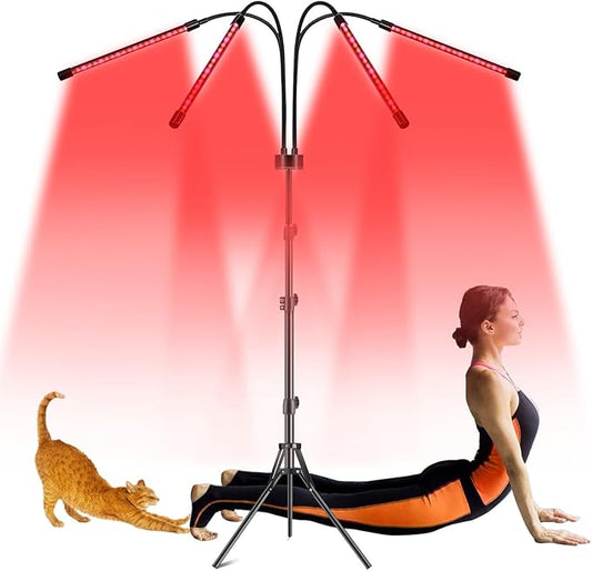 Red Light Therapy for Body Face with Stand,Infrared Light Therapy Lamp,660nm Red Light and Near Infrared 850nm for Back Pain & Muscle Recovery