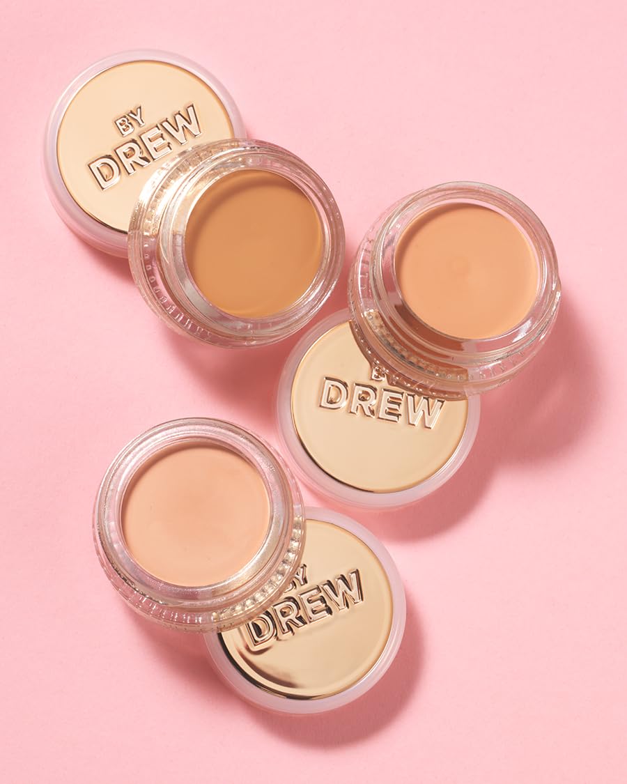 FLOWER Beauty By Drew Barrymore Chill Out Smoothing Color Correcting Cream - Conceals + Brightens Dark Circles - Hydrates + Moisturizes Skin - Makeup Infused With Vitamin E + Jojoba (Medium Peach)