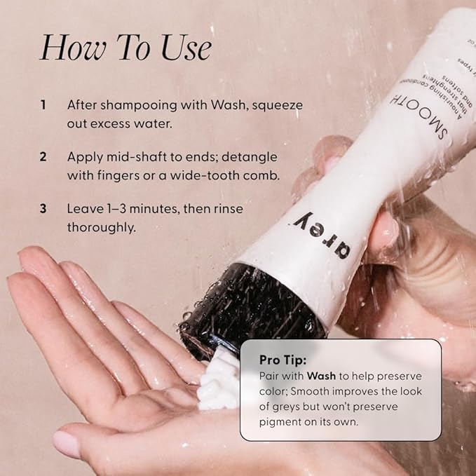 Arey Smooth Conditioner | Reduce Signs of Aging Hair | Retains Moisture & Promotes Smoothness for Fine to Medium Hair | Pair with Wash Shampoo | Vegan, Gluten-Free, & Cruelty-Free (8.45 Fl Oz)