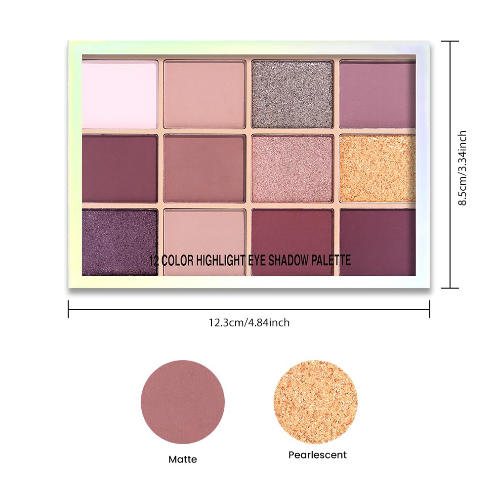 SUAKE Neutral Smokey Eye Shadow Palette,Nude Mauve Rose Gold Cream Eyeshadow Palette,Make Up Pallets for Women, Highly Pigmented Long Lasting Naturing-Looking,Blendable,Vegan