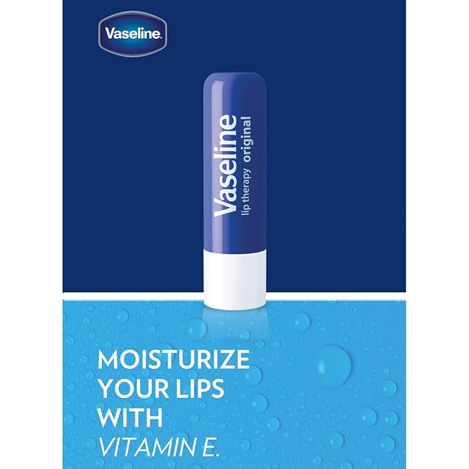 Vaseline Lip Therapy Care Original, Fast-Acting Nourishment, Ideal for Chapped, Dry, Cracked, or Damaged Lips, Lip Balm, 0.16 Ounce (Pack of 24)
