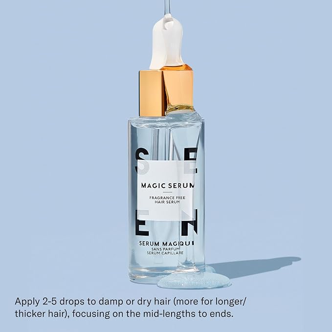 SEEN Magic Serum, Fragrance Free - Non-Comedogenic Hair Serum- Anti Frizz- Dermatologist-Developed - Safe for Sensitive, Eczema & Acne Prone Skin
