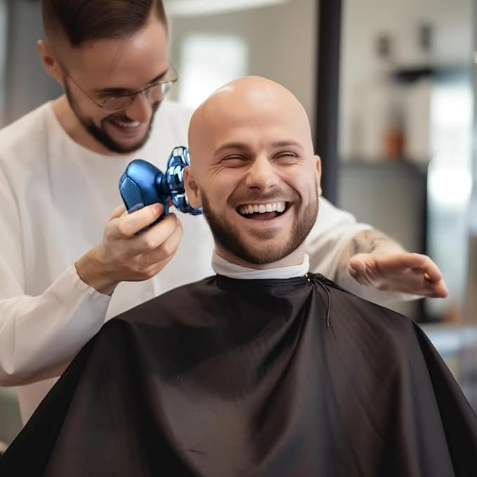 SHPAVVER Head Shavers for Bald Men: 5-in-1 Electric Razor - IPX7 Waterproof Shaving Grooming Kit for Balder - Turbo Speed & Precision Blades (Dark Blue)