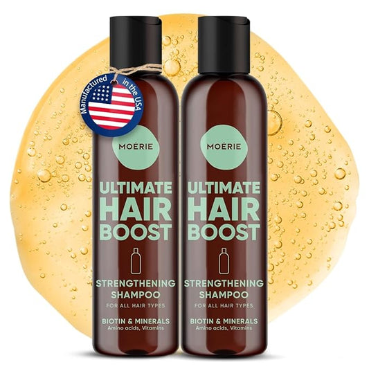 Moerie Ultimate Hair Growth Shampoo – For Longer, Thicker, Fuller Hair - Vegan Friendly Volumizing Hair Products – Paraben & Silicone Free – All Hair Types – Reverse Hair Loss – 8.45 fl oz, Double Set