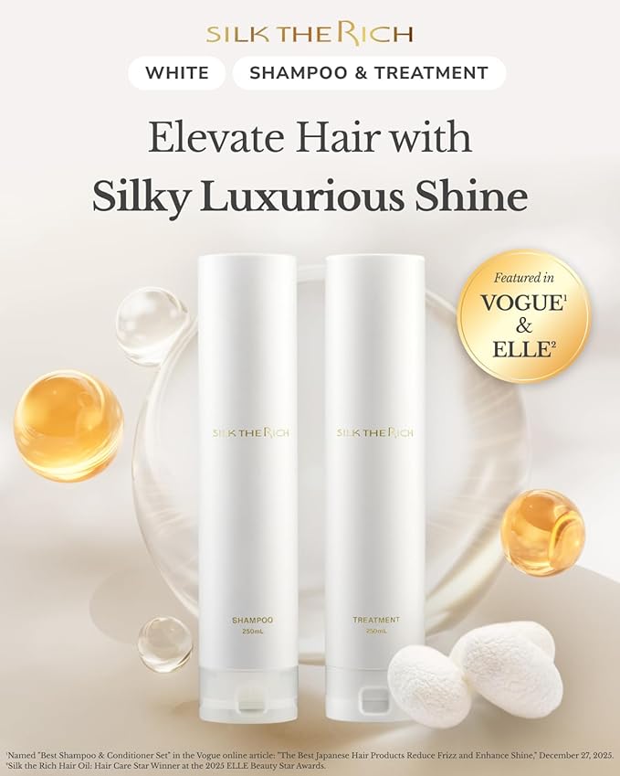 Shampoo & Conditioner Set, Hydrating & Moisturizing for Dry, Damaged, Color-Treated Hair, Paraben & Sulfate Free, Clean Hair Shampoo & Conditioner for Women & Men, White (8.5 fl oz Each)