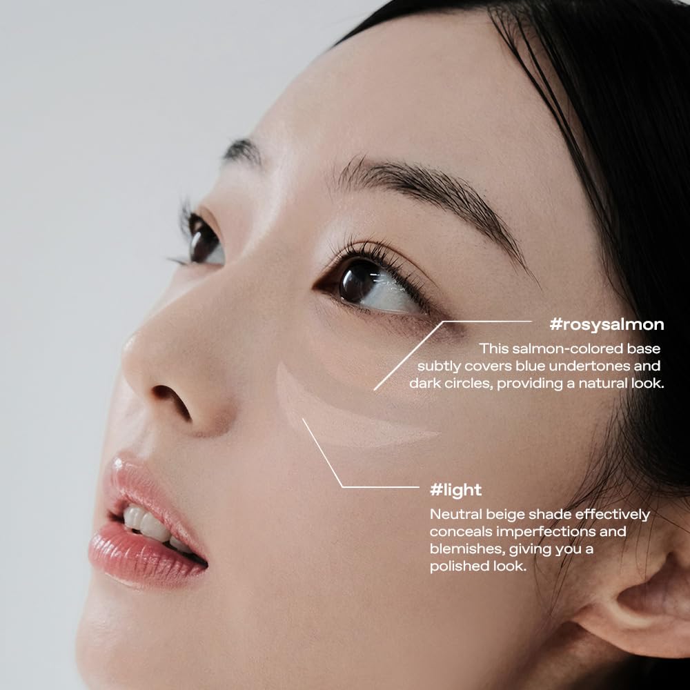 not dry concealer #light #rosysalmon : Vegan-Free, hypoallergenic, premium dual-ended concealer, expertly crafted to flawlessly cover blemishes and dark circles, 0.4 Oz