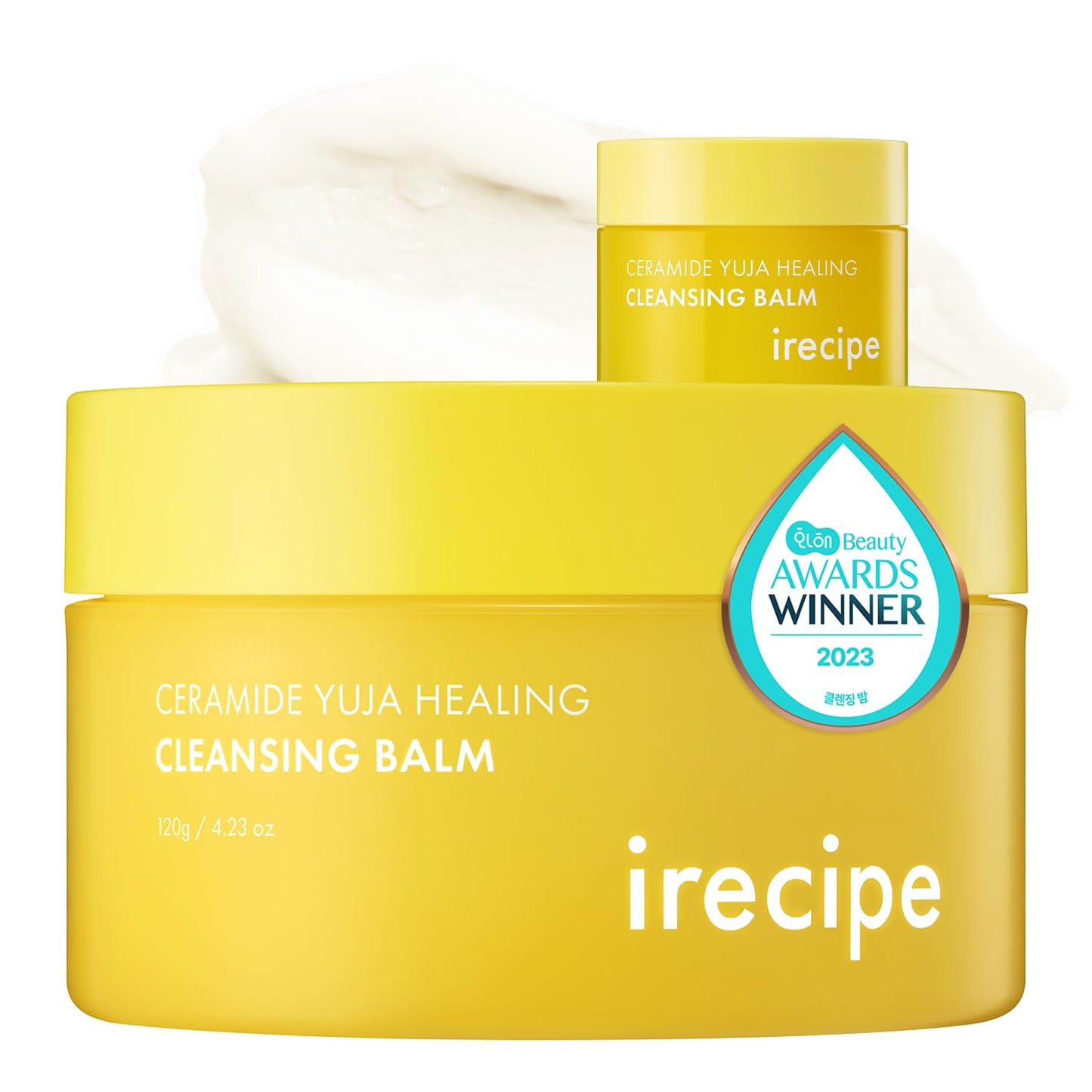 Ceramide Yuja Makeup Cleansing Balm with Travel Size | Deep Cleansing All-in-One Korean Face Cleanser, Makeup Remover, Zero Irritation, Blackheads Remover, Clean Beauty, Vegan (120g / 4.23oz)