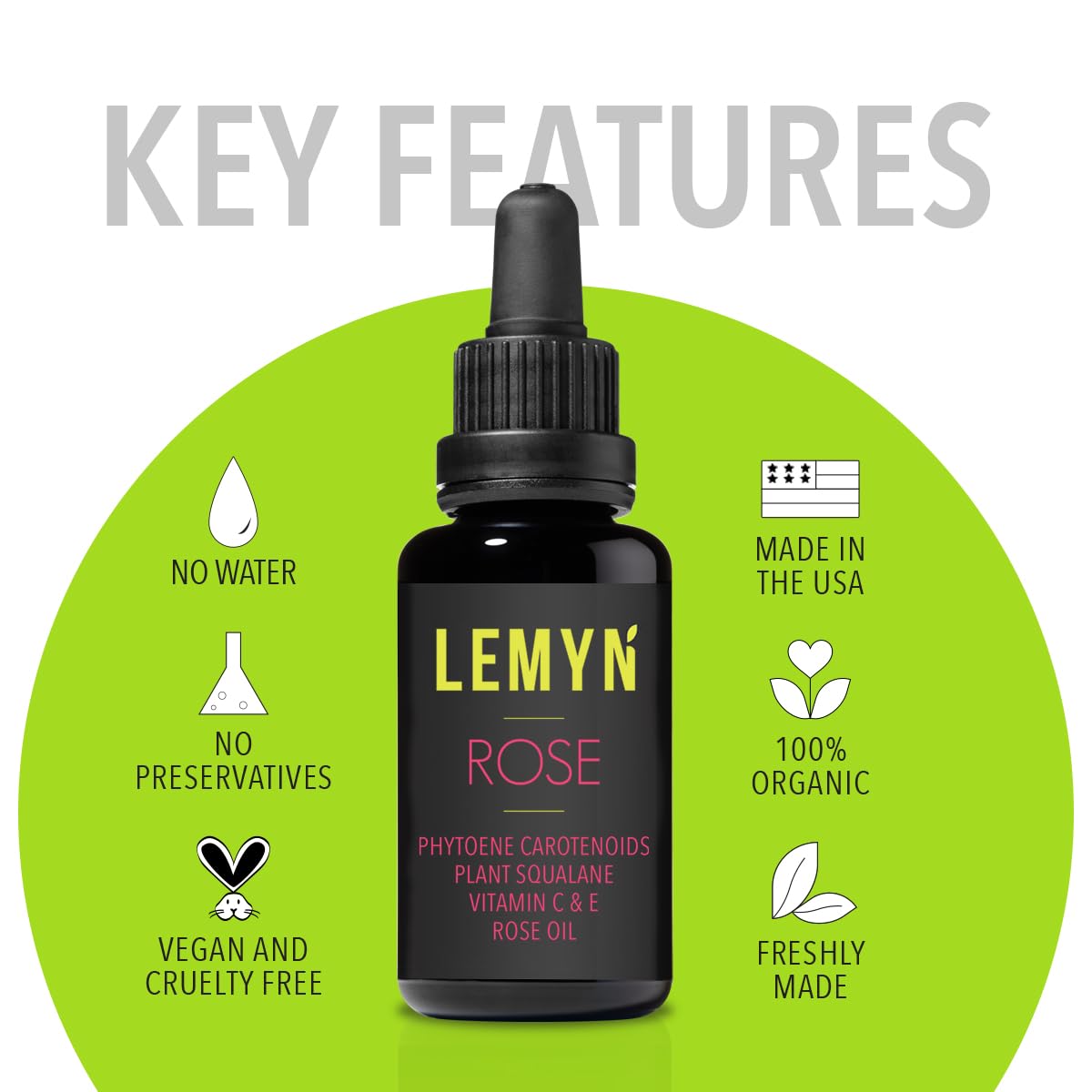 Squalane + Vitamin C Rose Oil | Enhanced with Carotenoids and Vitamin E | Freshly Made Face Oil | Hydrate & Firm | Small-Batch Artisan Skincare 30ml