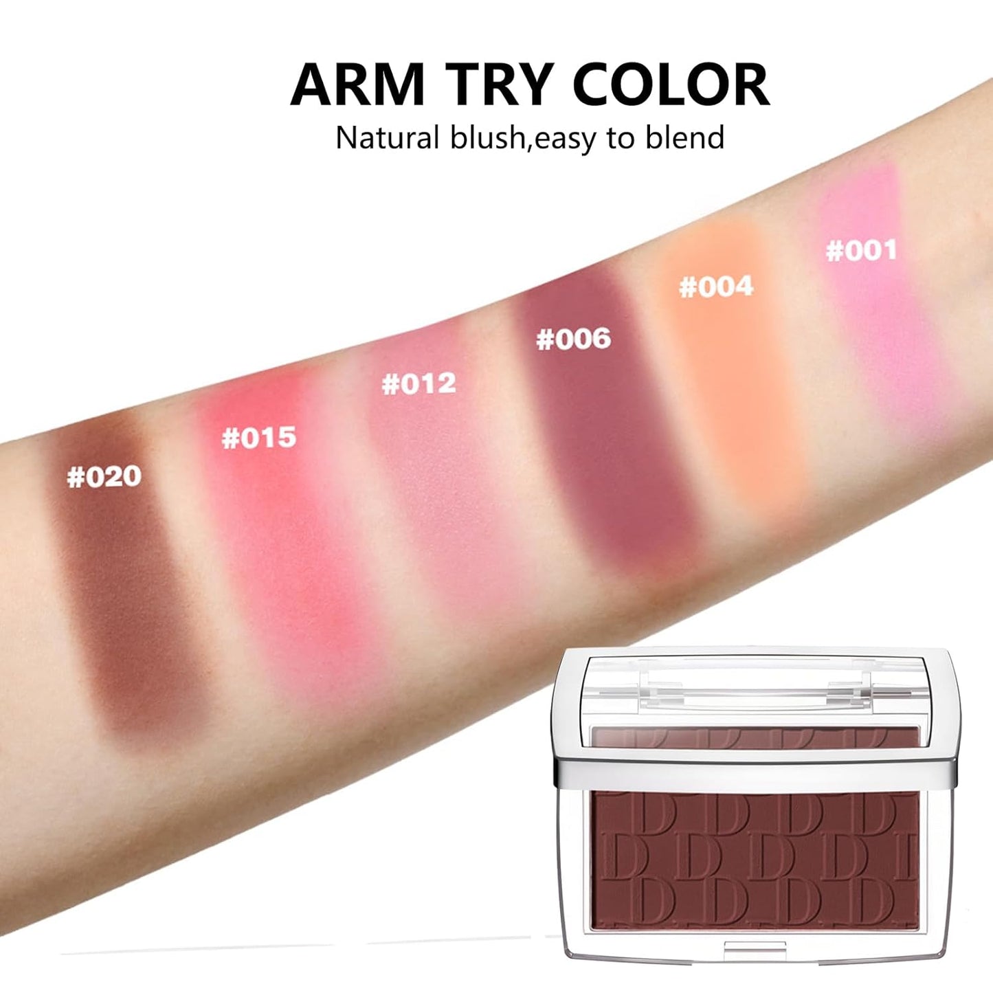 Embossed Blush, Palette Pink Dark Powder Blush Palette