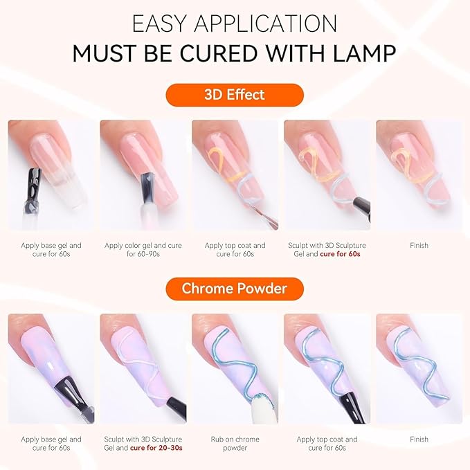 Makartt Nail Rhinestone Glue with 3D Gel Kit – Super Strong Nail Charm Glue & Sculpting Gel for DIY Nail Art, Drawing, Molding & Embossed Designs, Easy to Use for Nail Lovers & Beginners