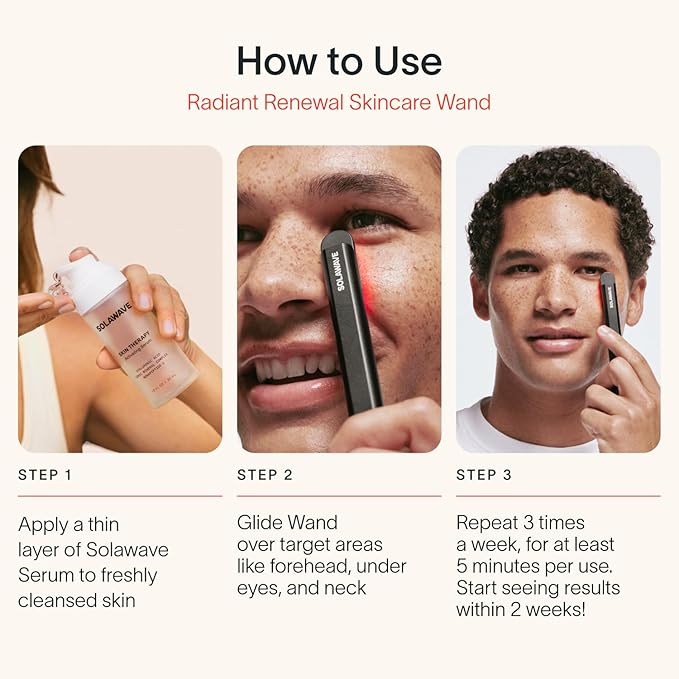 Solawave 4-in-1 Radiant Renewal Facial Wand | Red Light Therapy for Face and Neck | Galvanic Skincare Wand & Facial Massager | Anti-Aging Wrinkle Reduction | Solawave Original | Matte Black