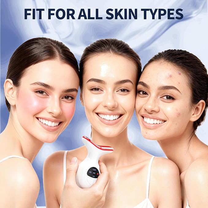 Red Light Therapy for Face, Multifunctional Face Massager with Micro-Current, LED Light Therapy & Vibration, at-Home Skin Care Face Sculpting Tool for Wrinkles, Micro-Current Facial Beauty Device