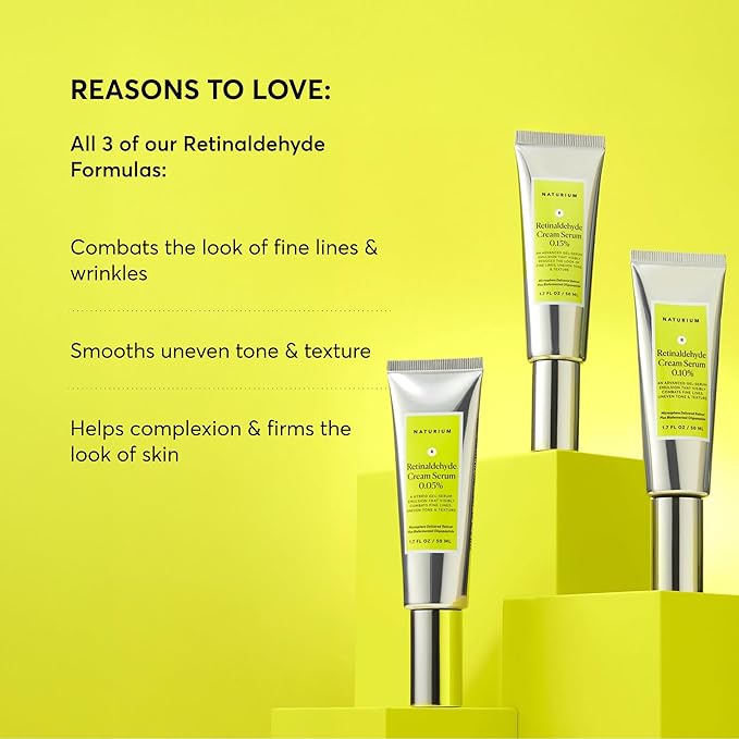 Naturium Retinaldehyde Cream Serum 0.10%, Advanced Anti-Aging & Smoothing Potent Face & Skin Care, 1.7 oz