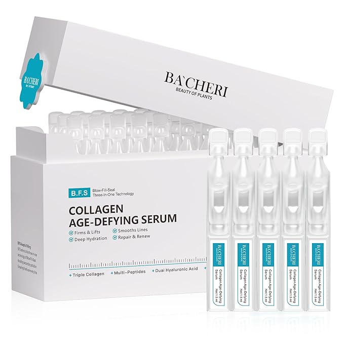 Collagen Peptide Anti-Aging Serum with PDRN – Triple Collagen, Peptide Complex & Botanical Extracts for Firming, Hydration & Skin Barrier Repair – Ampoule Serum Set 1.5ml x 30