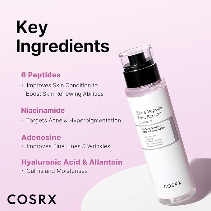COSRX Peptide Skin Care Set - 6X Booster Toner Serum + Collagen Hydrogel Eye Patch, Korean Skin Care