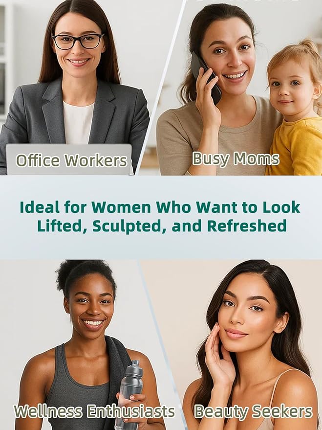 Lymphatic Contour Face Brush – Face Massager for Lymphatic Drainage, Double Chin Reducer, and Facial Sculpting – Gentle Vibrating Lymphatic Drainage Tool for Jawline & Puffiness (Green)