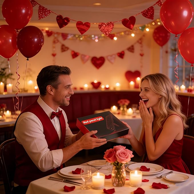 Red Light Therapy for Face Body, Red Light Panel with Adjustable Stand, 660nm and 850nm Near Infrared Therapy Lamp with 3 Modes, 6 Adjustable Brightness and Timer, Home and Travel Use,Gift for Women