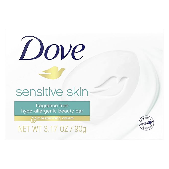 Dove, Bar Soap for Sensitive Skin 3.15 oz 25.2 Ounce, (Pack of 8)