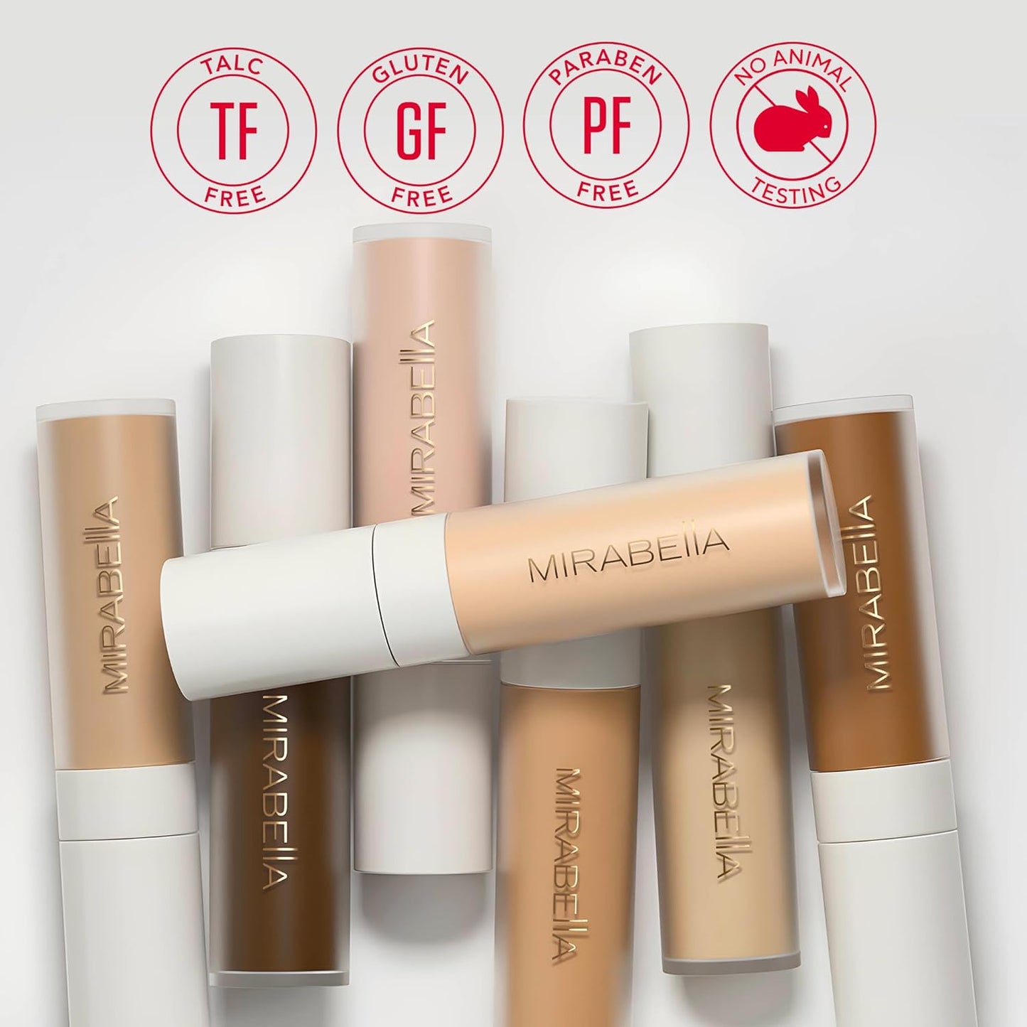 Mirabella Invincible For All Perfecting Under Eye Concealer Full Coverage - Hydrating Makeup Concealer for Dark Circles, Fine Lines & Wrinkles w/Hyaluronic Acid - Deep D210