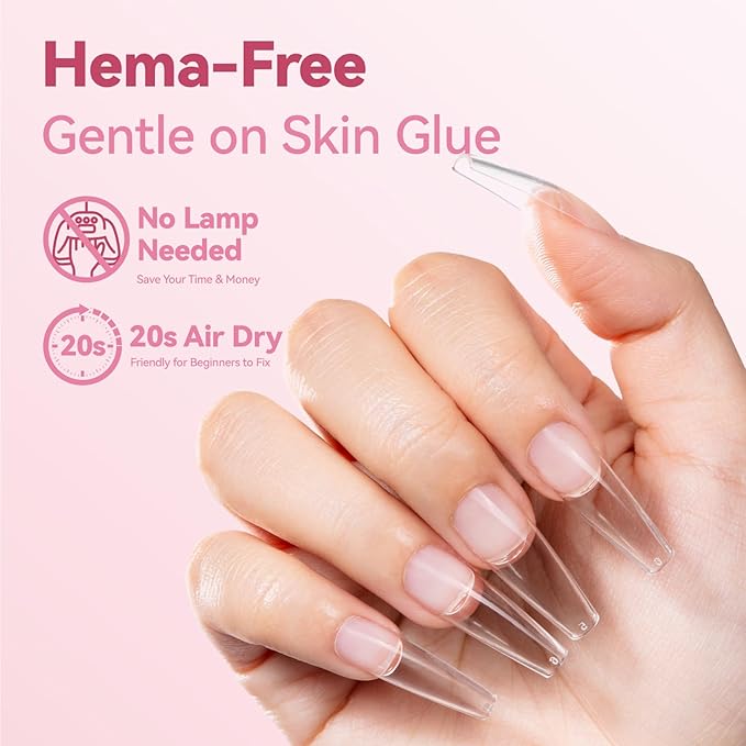 Makartt Hema-Free Semi Solid Nail Glue for Press On Nails, No Lamp Needed Soft Acrylic Gel Nail Tips Fake Nails, Easy to Control Nail Glue Gels for Nail Art DIY Home Manicure 10ml (10ml*2)