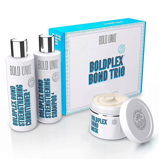 Boldplex 3, 4 & 5 Bond Restore Treatment, Shampoo & Conditioner Trio Gift Set - Hydrating Protein Formula, Strengthens Dry & Damaged Hair, Repairs Breakages & Split Ends. Vegan & Cruelty Free.