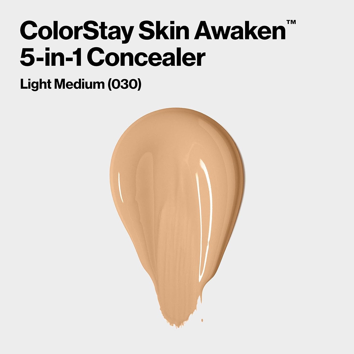 Revlon ColorStay Skin Awaken 5-in-1 Concealer, Lightweight, Creamy Longlasting Face Makeup with Caffeine & Vitamin C, For Imperfections, Dark Circles & Redness, 030 Light Medium, 0.27 fl oz