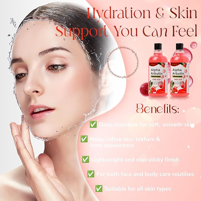 Dr. Meinaier Alpha Arbutin Serum | Daily Face & Body Hydration for Smooth, Healthy-Looking Skin (Alpha ArbutinX2)