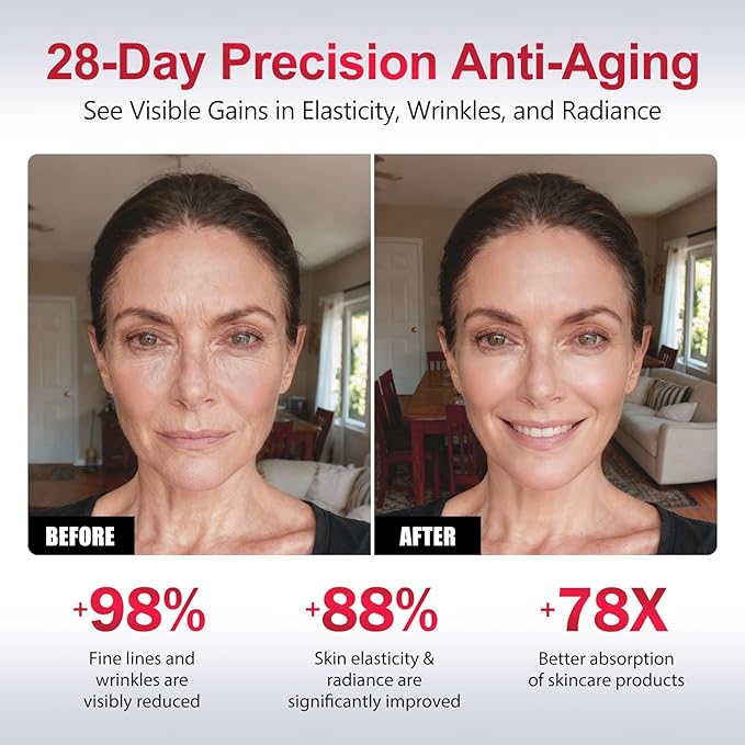 2-in-1 Red Light Microcurrent Facial Device | Enhances Lifting & Firming Capabilities | Reduces Wrinkles and Puffiness | Smart Photon Micro-Current Device, Model:EP-300